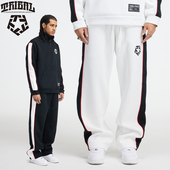 TRIBAL美式 嘻哈街舞滑板撞色拼接涂鸦风运动复古街头直筒休闲卫裤