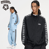 TRIBAL美式 嘻哈街头串标立领街舞风复古涂鸦刺绣机能风拉链夹克男