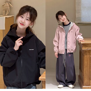 波拉bora韩国童装儿童加绒冲锋衣外套2025秋冬新款JASPER保暖上衣