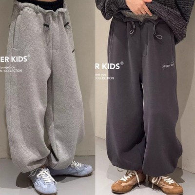 波拉bora韩国童装儿童加绒运动裤