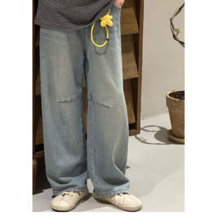 直筒裤 波拉bora韩国童装 JASPER儿童浅蓝牛仔裤 2026春窄版 子 洋气裤