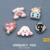 洞洞鞋 饰配件LED配件库洛米鞋 配饰鞋 新款 花适配crocs鞋 装 扣鞋 花