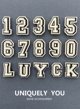 新款Croc洞洞鞋鞋花鞋配饰 正品洞洞鞋花 数字和字母装饰扣配件