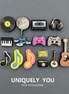 新款croc洞洞鞋配饰鞋花扣 鞋上DIY卡通时尚装饰品 音乐 乐器音符