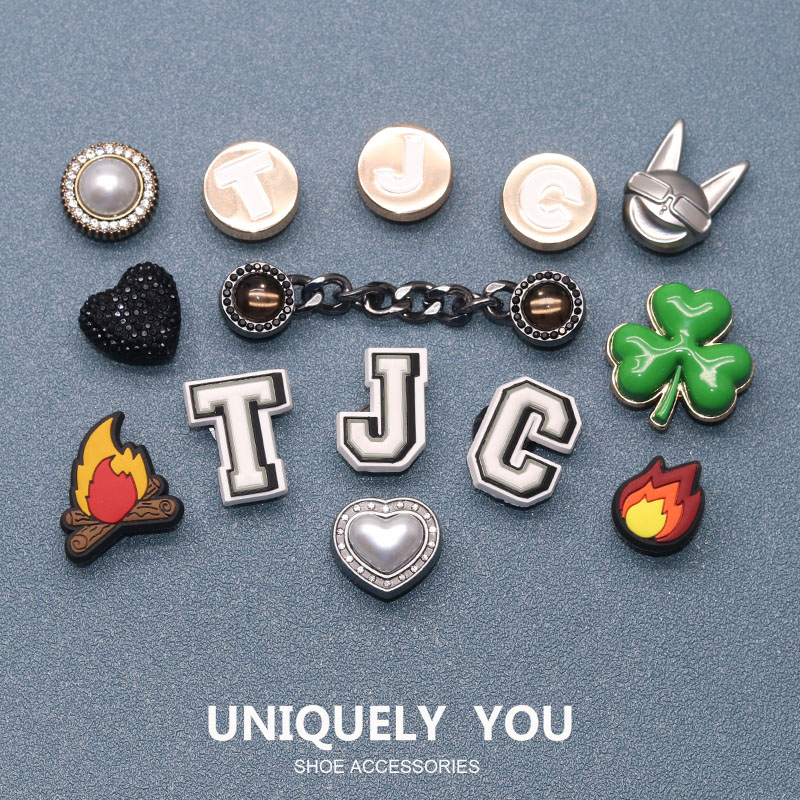 新款洞洞鞋配饰金属质感鞋扣