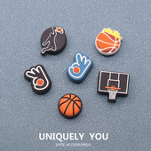 洞洞鞋 饰扣卡通可爱DIY鞋 配饰鞋 上装 扣趣味篮球组合系列 花鞋 新款