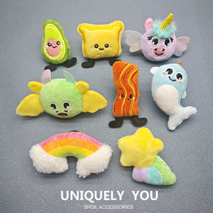 新款Crocs洞洞鞋配饰毛绒鞋花扣卡骆驰配件卡通可爱DIY鞋上装饰