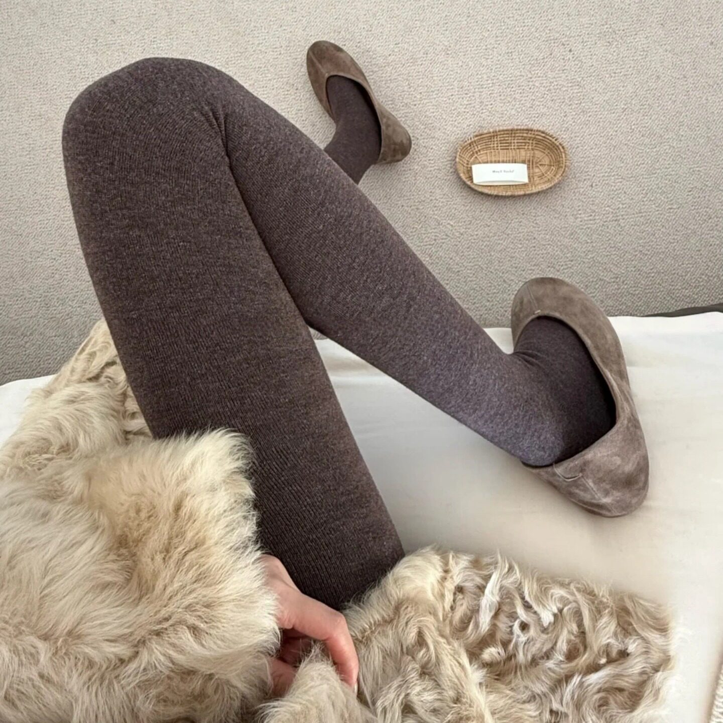 棕色竖条纹连裤袜踩脚秋冬保暖加厚氛围感打底袜美拉德秋冬打底裤