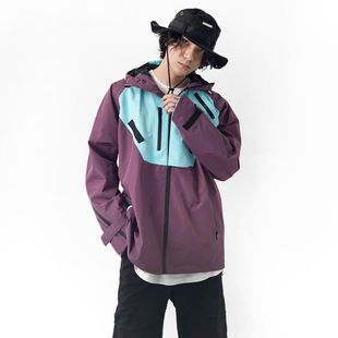 TNMK机能连帽冲锋衣男女拼色多口袋户外小众设计感防水外套潮秋冬
