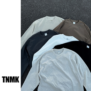 t恤男女日系潮牌打底 重磅高街百搭纯色oversize宽松长袖 TNMK 美式