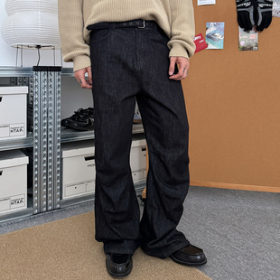 潮 男女长裤 TNMK美式 松紧腰带设计原牛13盎司百搭微喇牛仔通勤神裤