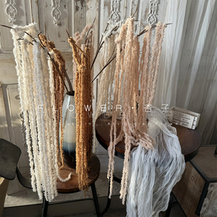 小众长穗花毛线仿真花流苏户外婚礼悬挂花背景装饰花材订婚宴婚礼