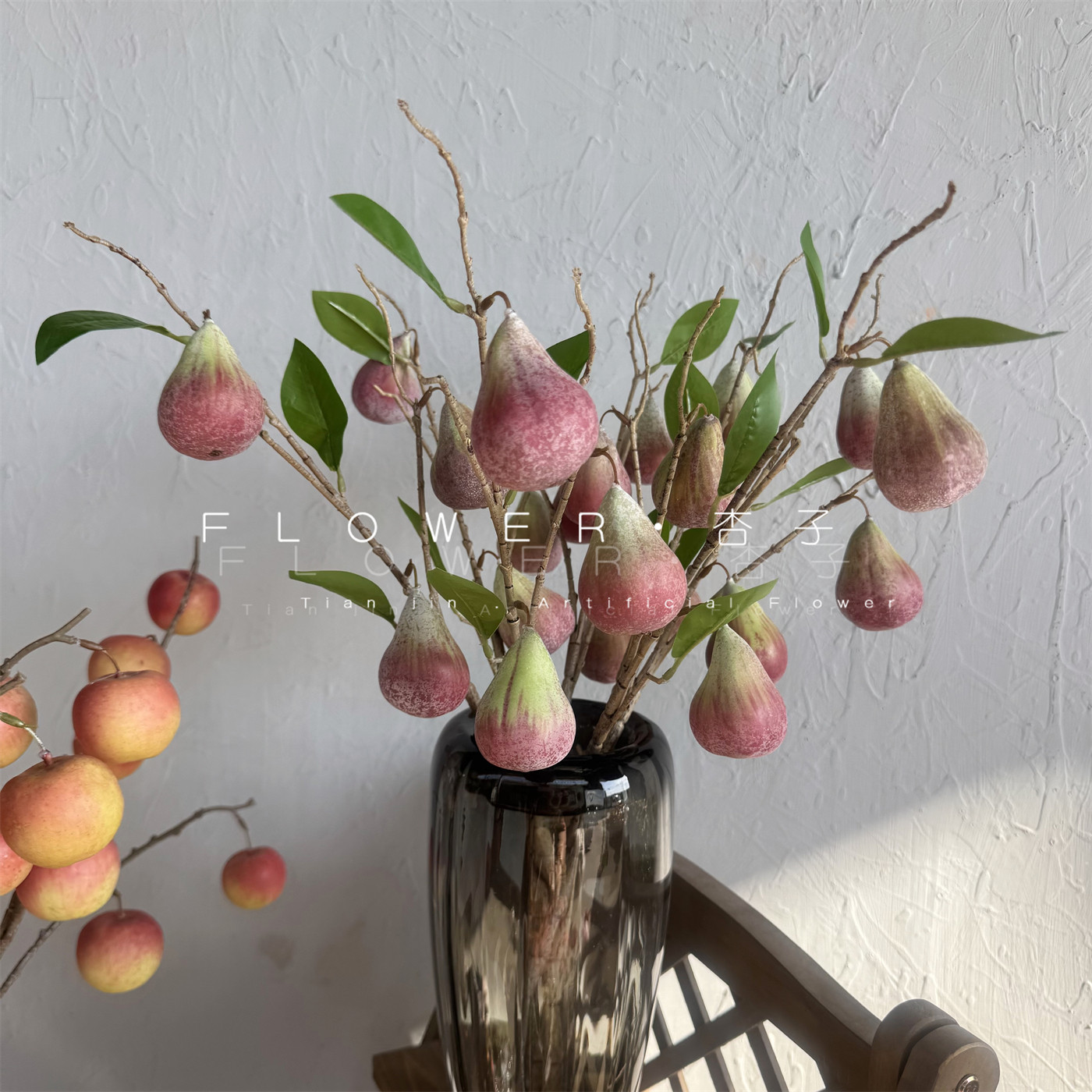 仿真紫色无花果复古文艺客厅摆件插花假果子趣味果实女装店美陈