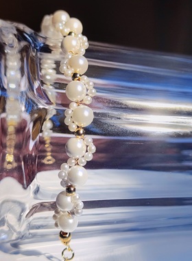 原创女珍珠14k猫爪金手链串珠