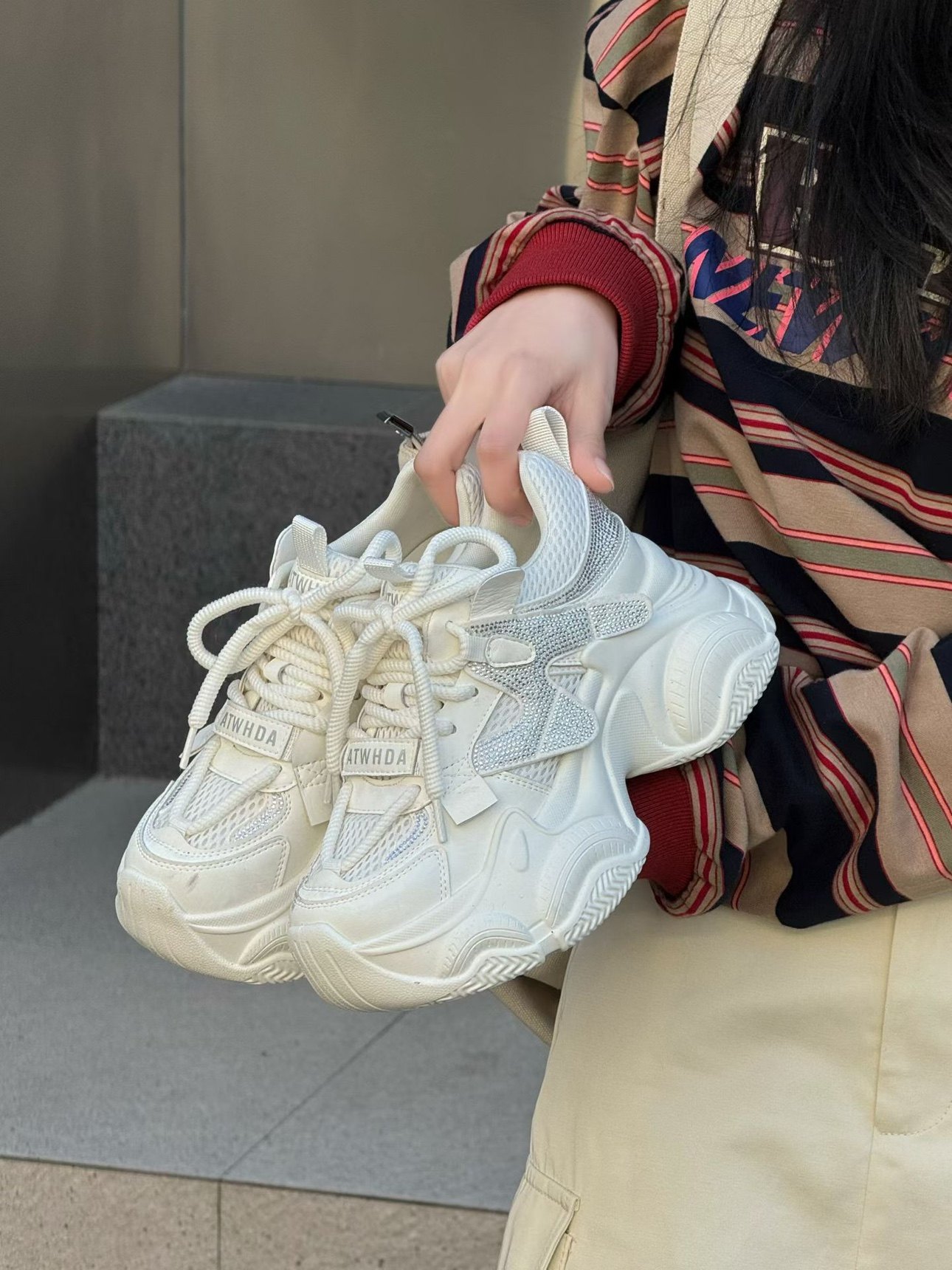 松糕厚底老爹鞋女2026新款夏季透气网面鞋百搭防滑软底休闲运动鞋,女鞋,时尚休闲鞋,淘宝优惠券,粉丝福利购,淘宝优惠卷