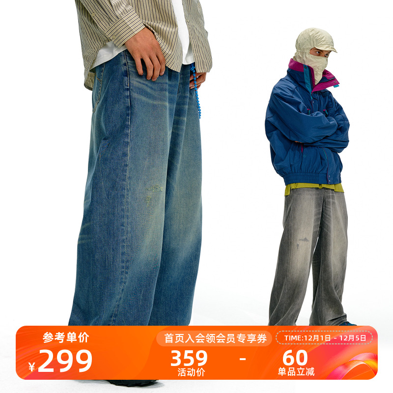 NOTHOMME户外复古水洗宽松牛仔裤