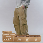瞬时山野Monterest户外复古洗水宽松阔腿多口袋灯芯绒工装 休闲裤