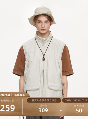 NOTHOMME 轻量感棉混纺 户外潮牌露营口袋工装马夹宽松马甲男