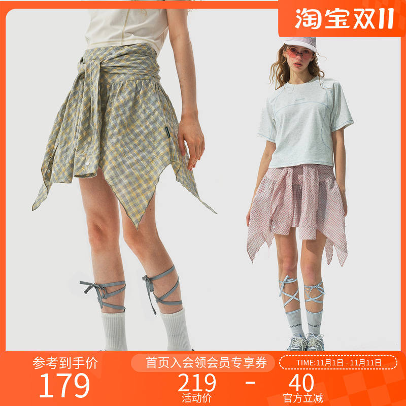 Monterest女士格子衬衫叠穿半裙