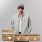 瞬时山野Monterest户外cleanfit复古廓形羊毛翻领休闲衬衫 外套男
