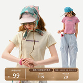 瞬时山野Monterest户外7A抗菌吸湿速干基础LOGO圆领修身 T恤女 短袖