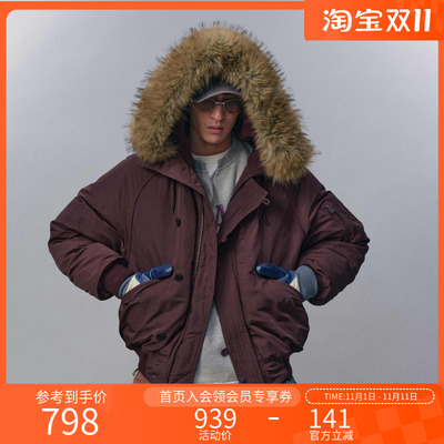 MonterestN2B可拆卸仿毛领羽绒服