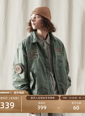 NOTHOMME 潮牌复古可拆卸立体袋宽松翻领MA1飞行员夹克外套男