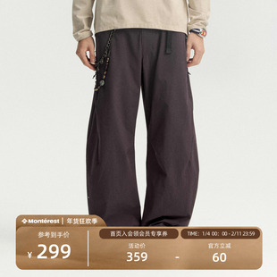 瞬时山野Monterest马年限定户外防泼水基础宽松弯刀软壳裤休闲裤