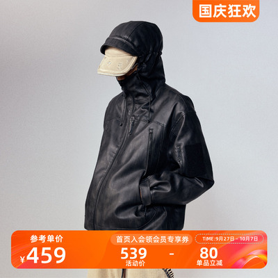 Monterest复古户外PU仿皮夹克