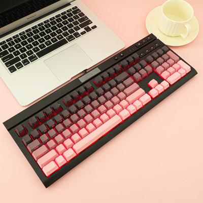 KM键客官方 渐变键帽美商海盗船PBT侧刻OEM简约黑莓K70/68/95/100