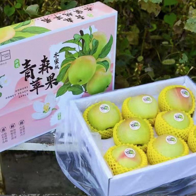 日本品种青森水蜜桃苹果礼盒装