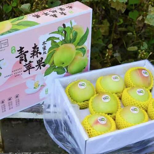 日本品种青森水蜜桃苹果礼盒装