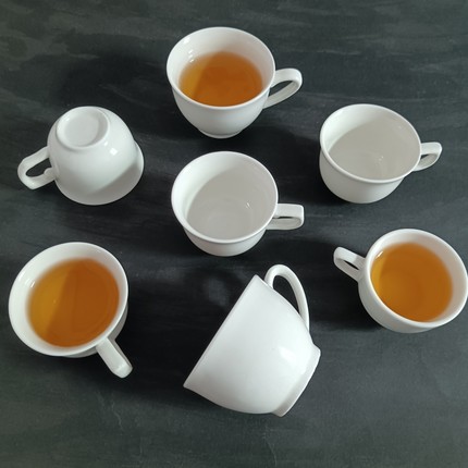 陶瓷茶杯带手柄把有耳非精品主人品茗纯米白实用防烫细微瑕疵中小