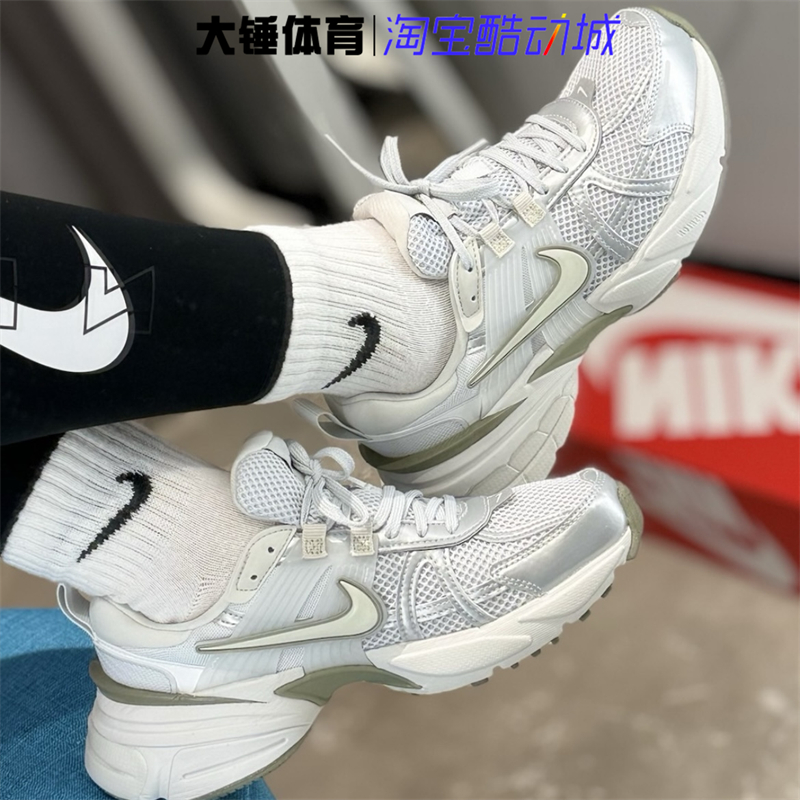 Nike/耐克V2K Run灰绿舒适百搭防滑耐磨低帮运动跑步鞋FD0736-006