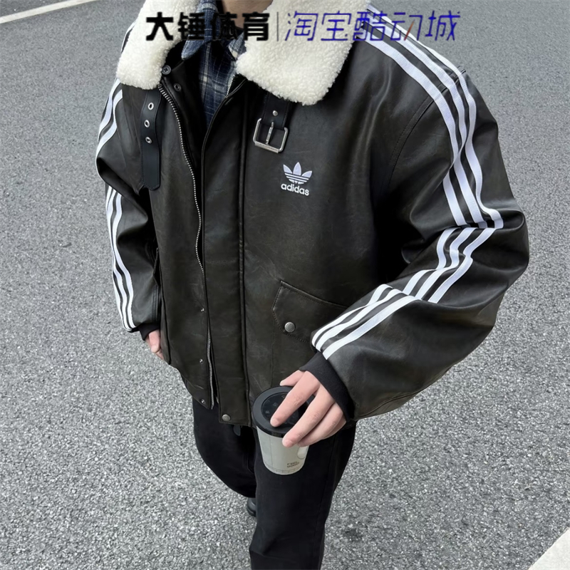 adidas/阿迪达斯originals FW25 PU PAD JKT黑色百搭棉服KF3691