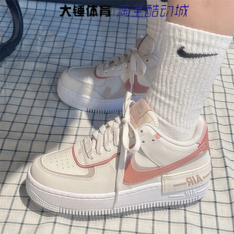 Nike/耐克Air Force 1 AF1女鞋白粉时尚舒适低帮板鞋DZ1847-001,运动鞋new,板鞋,淘宝优惠券,粉丝福利购,淘宝优惠卷