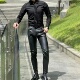 韩版 修身 机车潮流紧身休闲裤 男弹力皮裤 PU防风挡雨保暖雅痞休闲裤