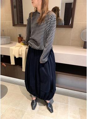 日系廓版半裙2025秋季新款宽松百搭灯芯绒松紧腰半身裙 16752#