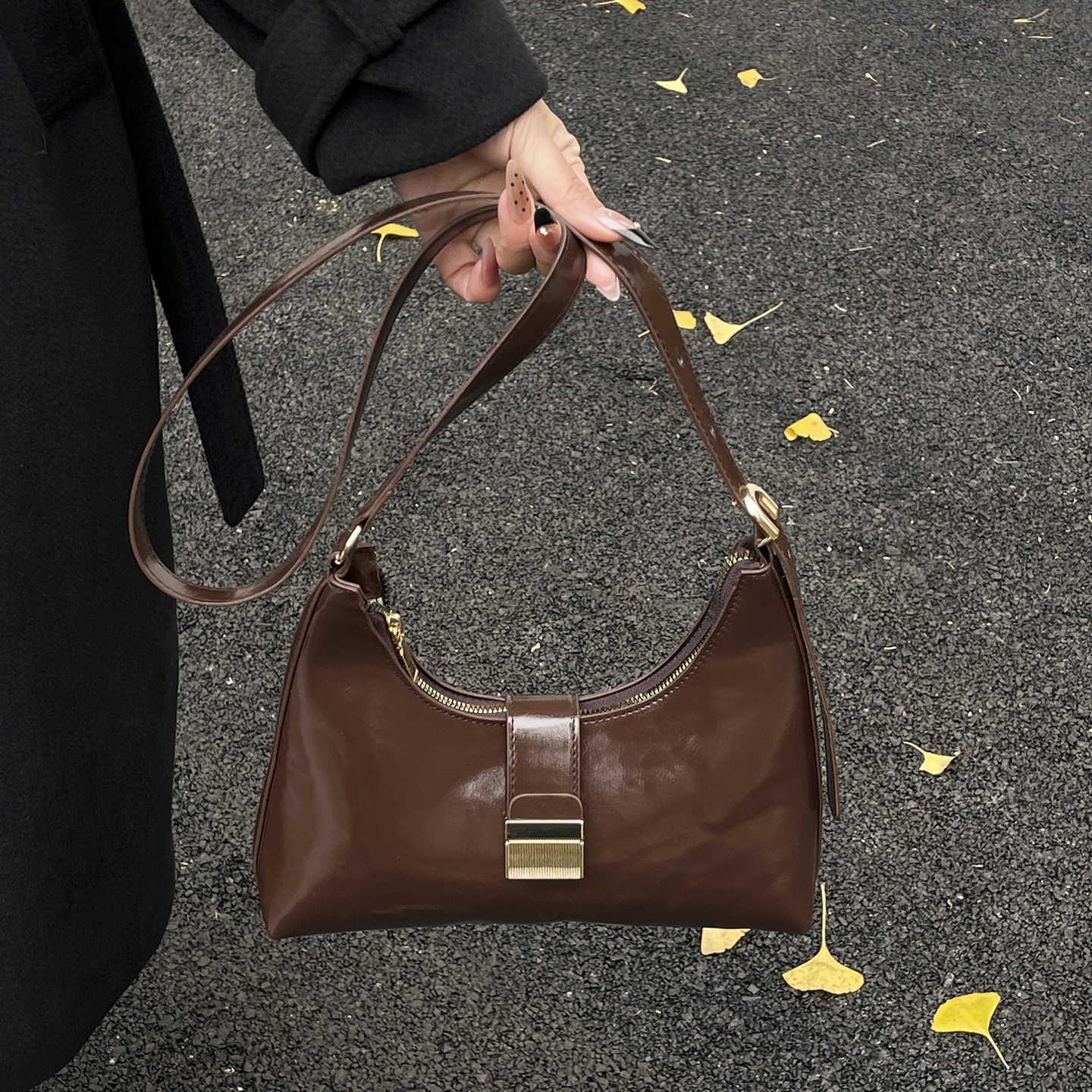 高级质感小众红色通勤复古托特包