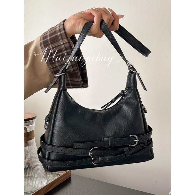 麦瑞雅复古通勤皮带装饰托特包