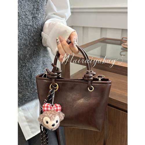 麦瑞雅复古通勤手提菜篮子水桶包