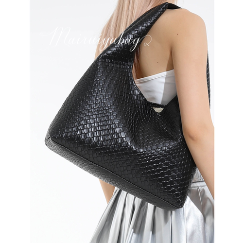 休闲复古大容量编织托特水桶包