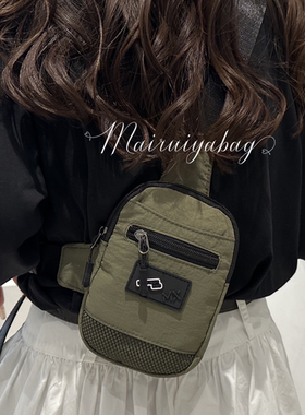 街头潮牌迷你小包背包斜挎包女男士小挎包胸包纱网单肩运动手机包