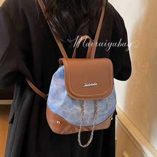 休闲百搭小众女式 精致迷你小书包出游旅行包后背包 双肩包2025新款