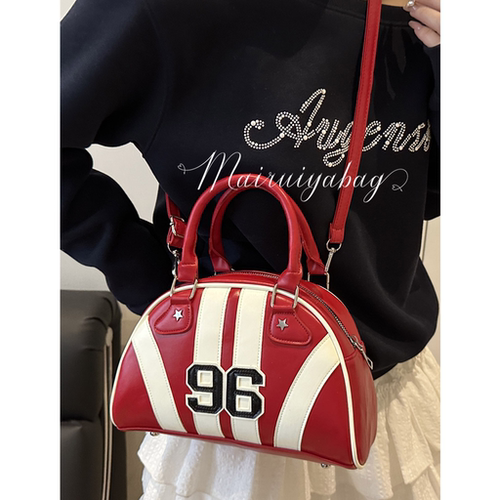 美式复古手提马鞍斜挎保龄球包