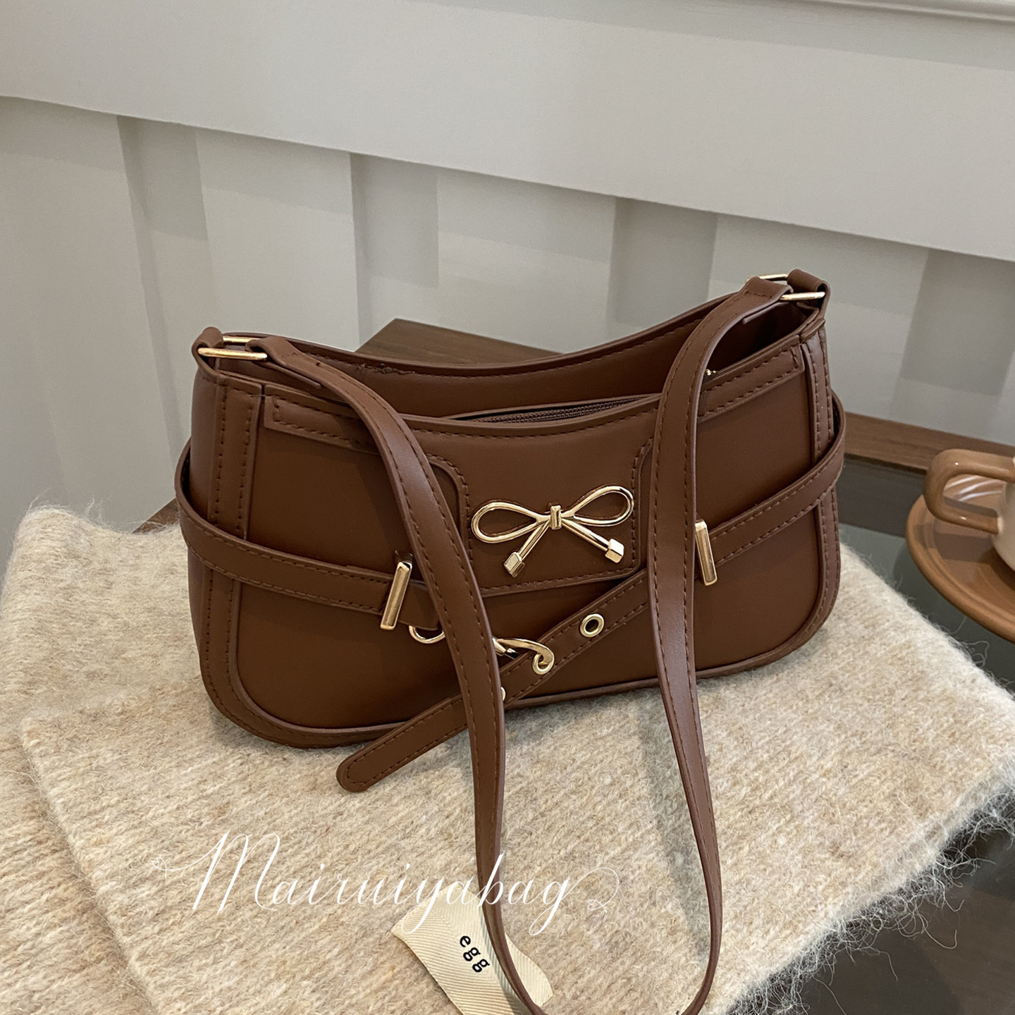 小众设计休闲蝴蝶结通勤单肩包