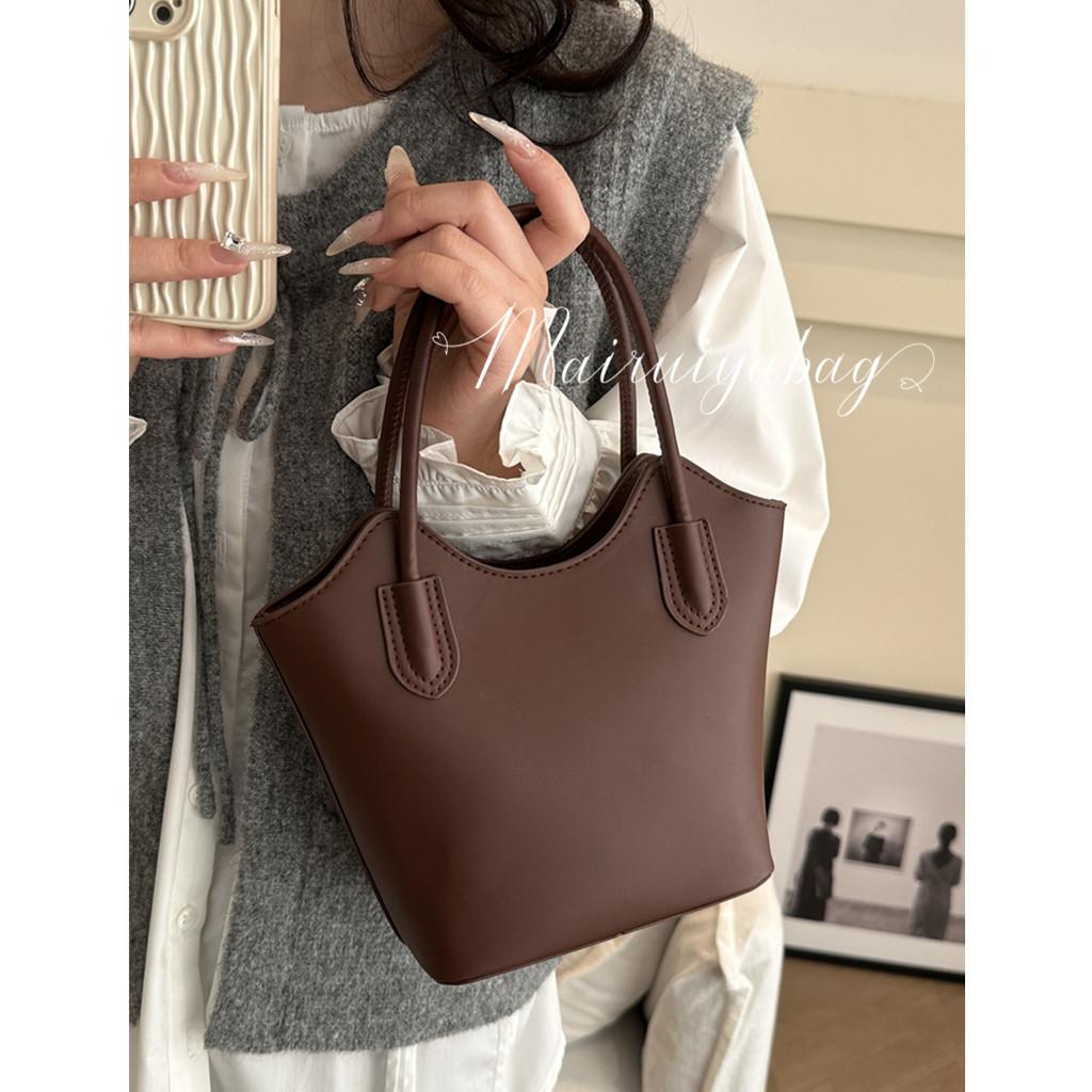 流行爆款复古高级感手提水桶包