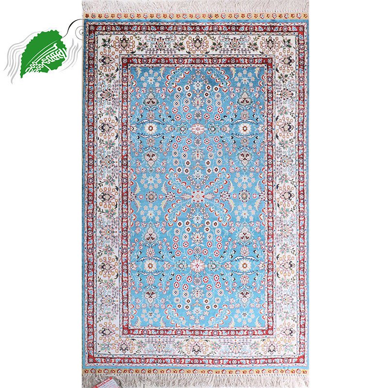 亿丝手工真丝地毯出口欧美卧室书房家用客厅门厅别墅蚕丝波斯挂毯