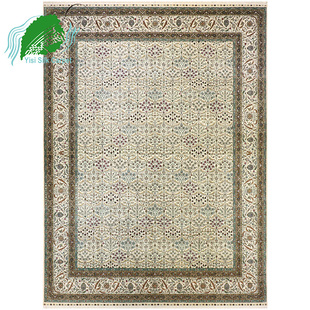 亿丝土耳其山圣花设计手工真丝地毯出口欧美客厅书房卧室手工丝毯