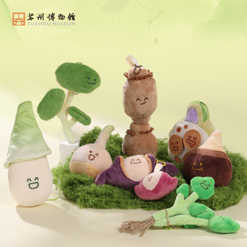 苏州博物馆水八仙毛绒玩偶挂件